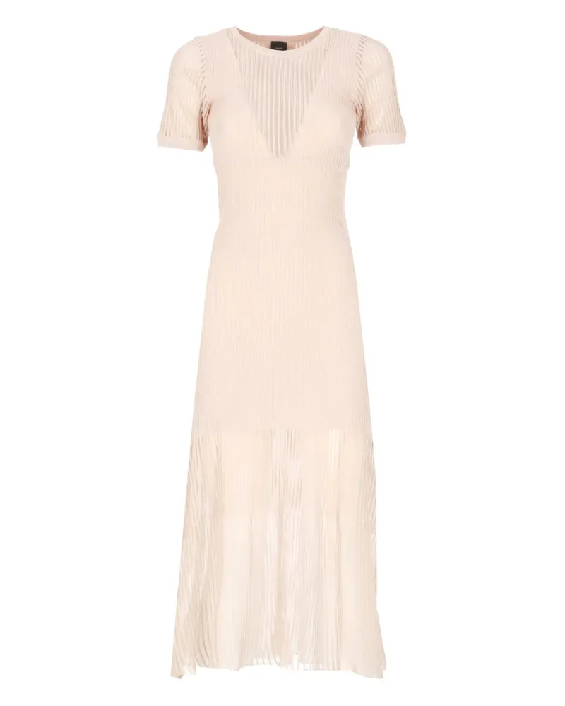 Pinko Geripptes Midikleid mit Falten - Rosa Rosa