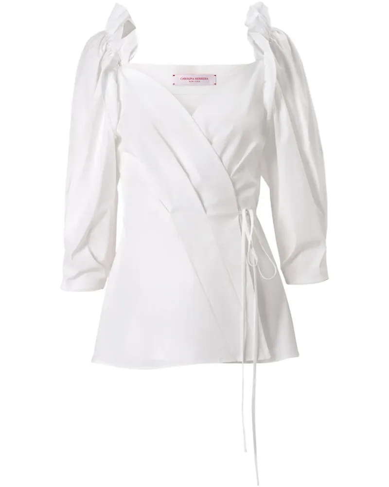 Carolina Herrera New York Oberteil mit Bischofsärmeln - Weiß Weiß