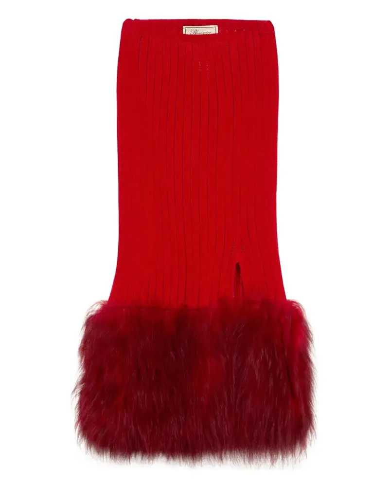 Blumarine Midirock aus geripptem Strick - Rot Rot