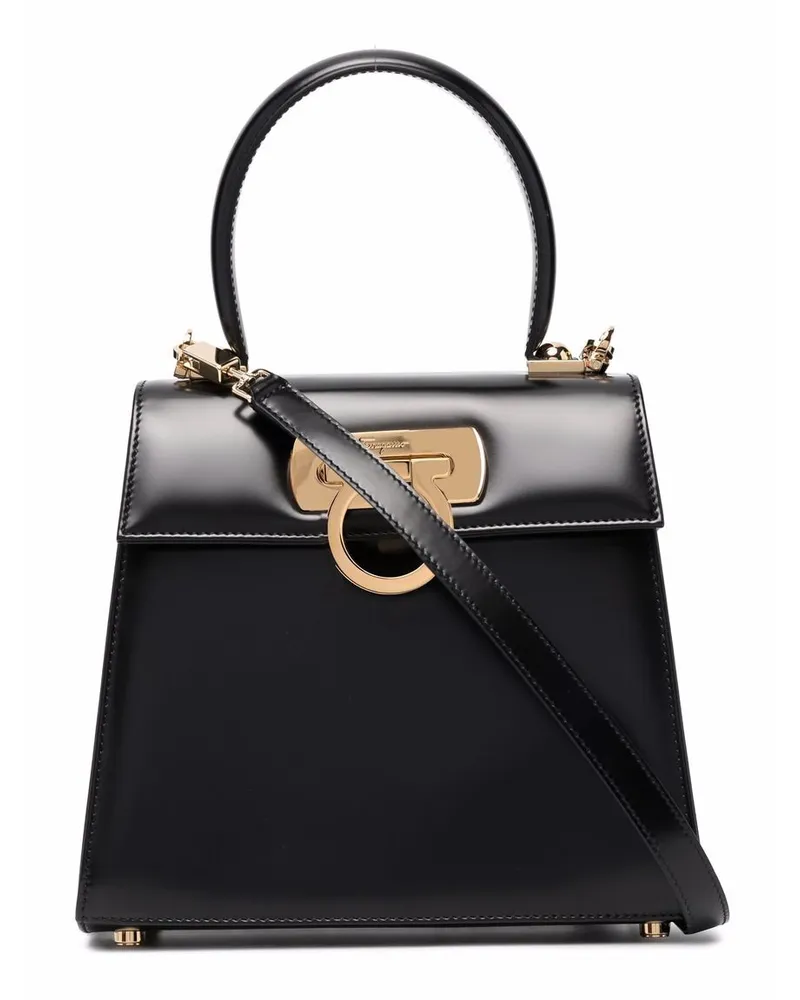 Ferragamo Gancini Ledertasche Schwarz