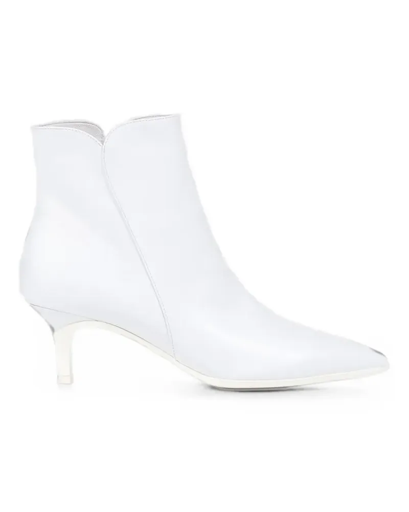 Gianvito Rossi Landon pointed-toe ankle boots - Weiß Weiß