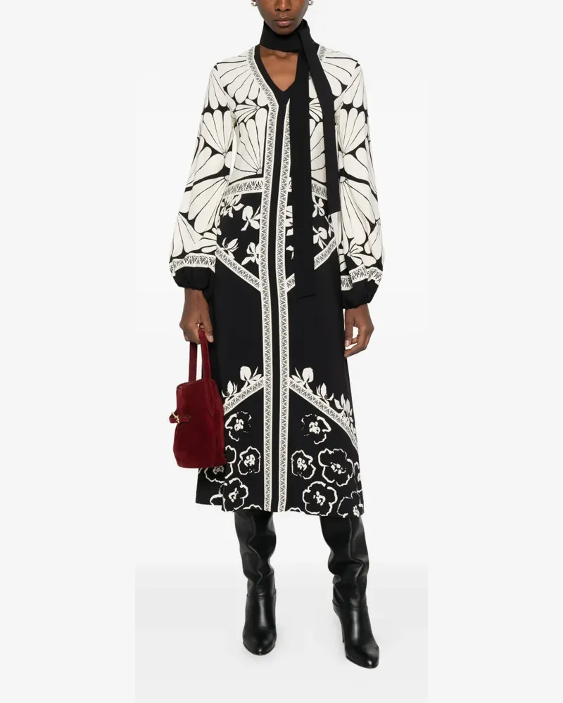 Raquel Diniz Kleid mit Blumen-Print - Schwarz Schwarz