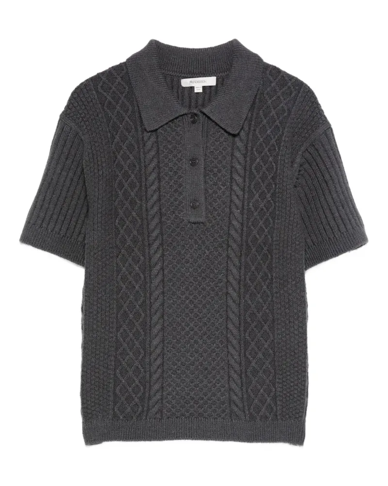 J.W.Anderson Poloshirt mit Zopfmuster-Strickmuster - Grau Grau