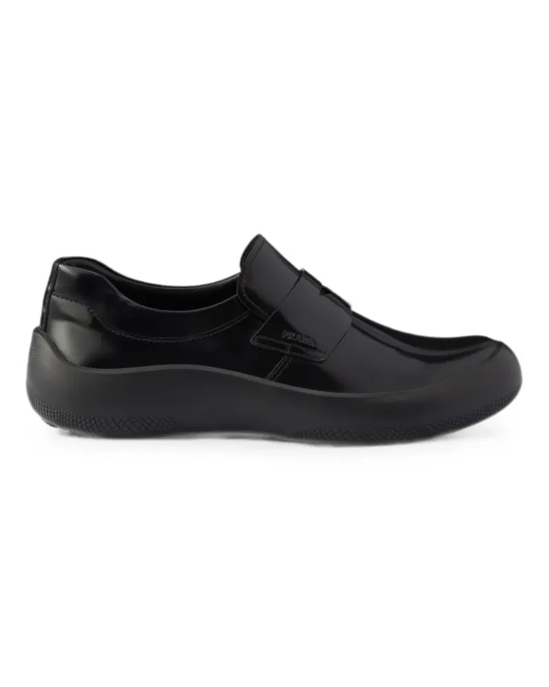 Prada Loafer aus gebürstetem Leder - Schwarz Schwarz