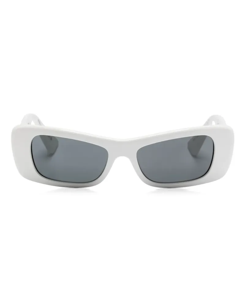 Versace Sonnenbrille mit eckigem Gestell - Weiß Weiß
