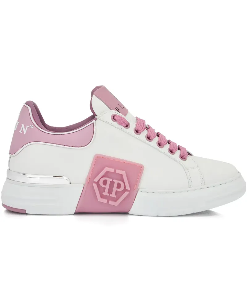Philipp Plein Phantom Kick$ Sneakers mit Logo-Schild - Weiß Weiß