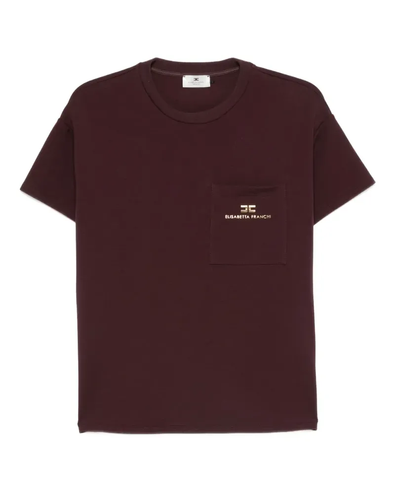 Elisabetta Franchi T-Shirt mit Logo - Violett Violett