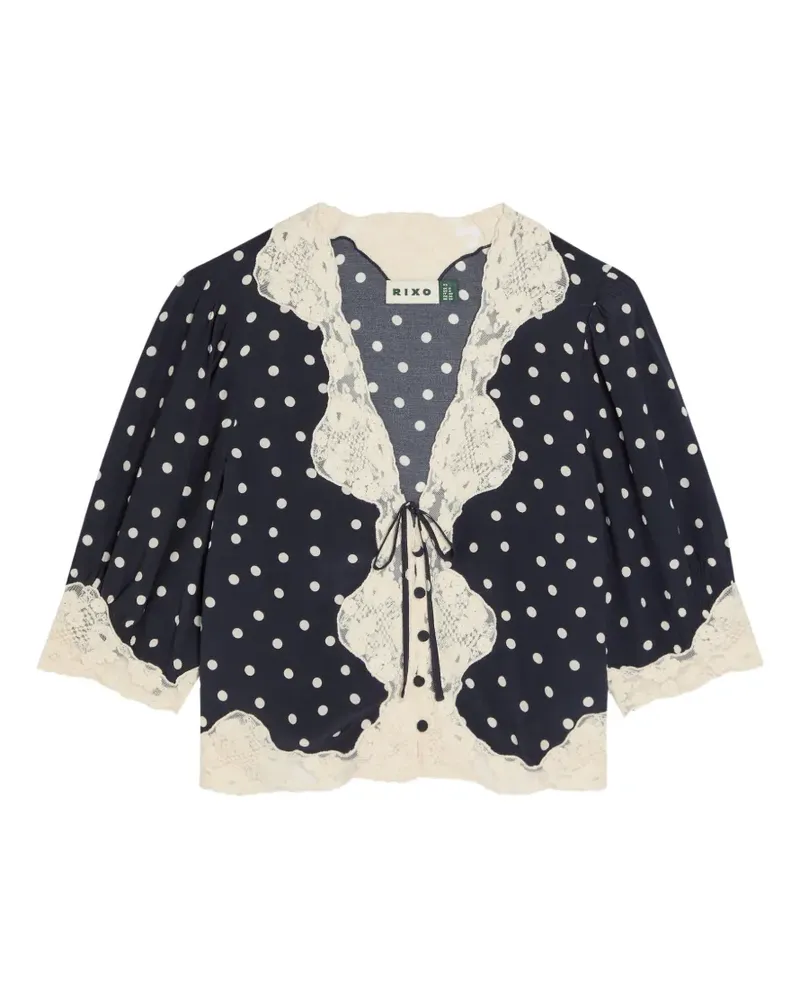 RIXO Ursula polka-dot blouse - Blau Blau