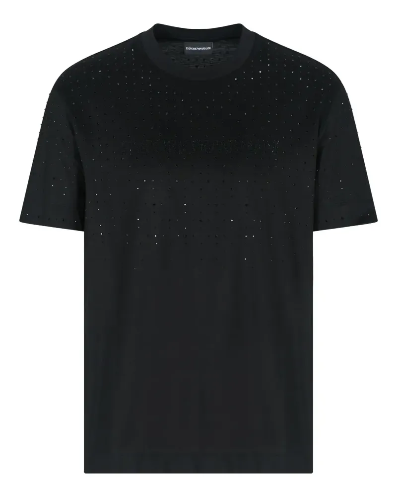 Emporio Armani T-Shirt mit Kristallen - Schwarz Schwarz