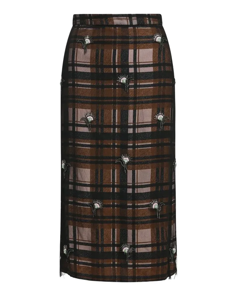 Essentiel Kate Midirock mit Blumenverzierung - Braun Braun