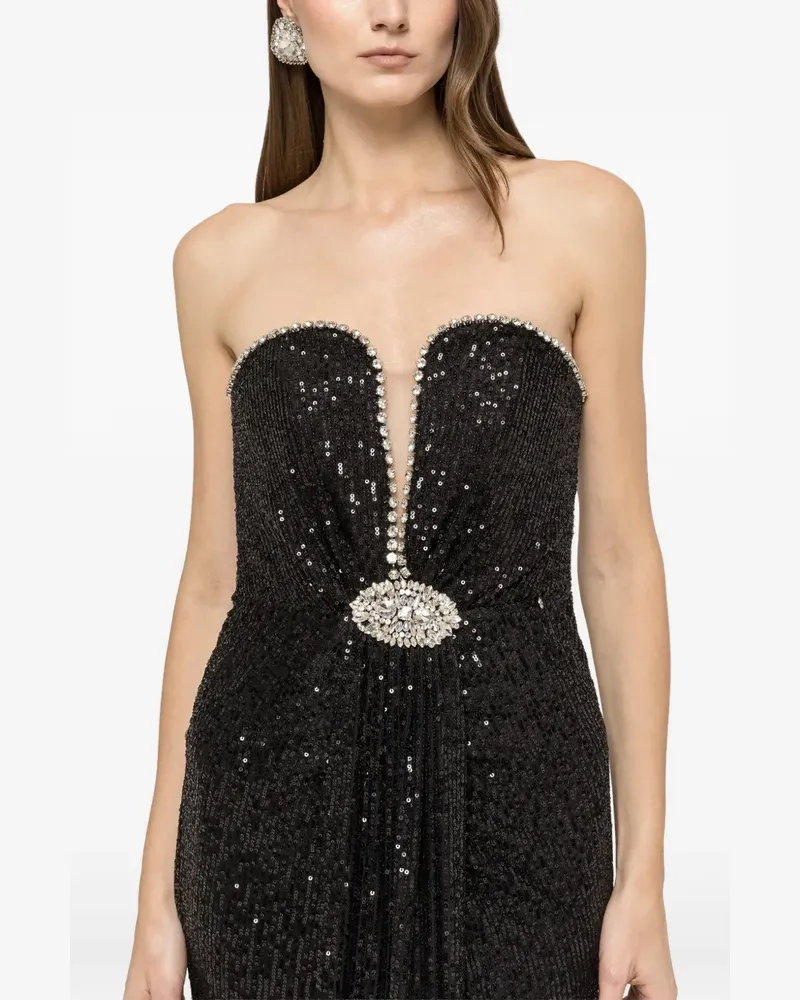 NISSA Kristallverziertes Maxikleid - Schwarz Schwarz