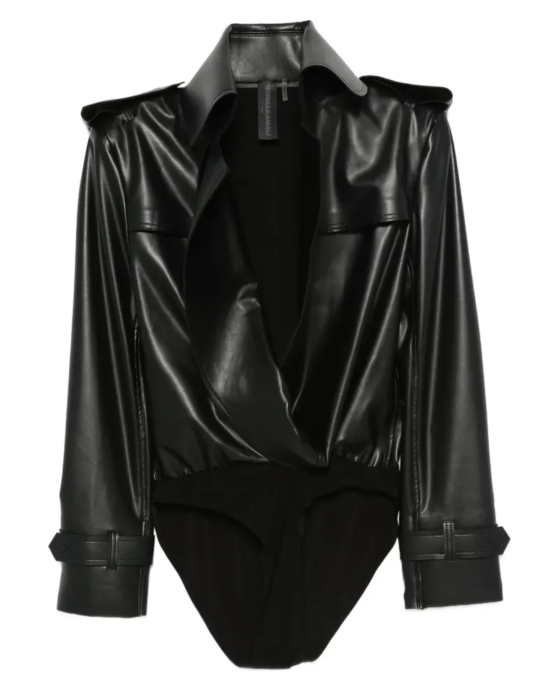 Norma Kamali Oberteil mit Schulterklappen - Schwarz Schwarz