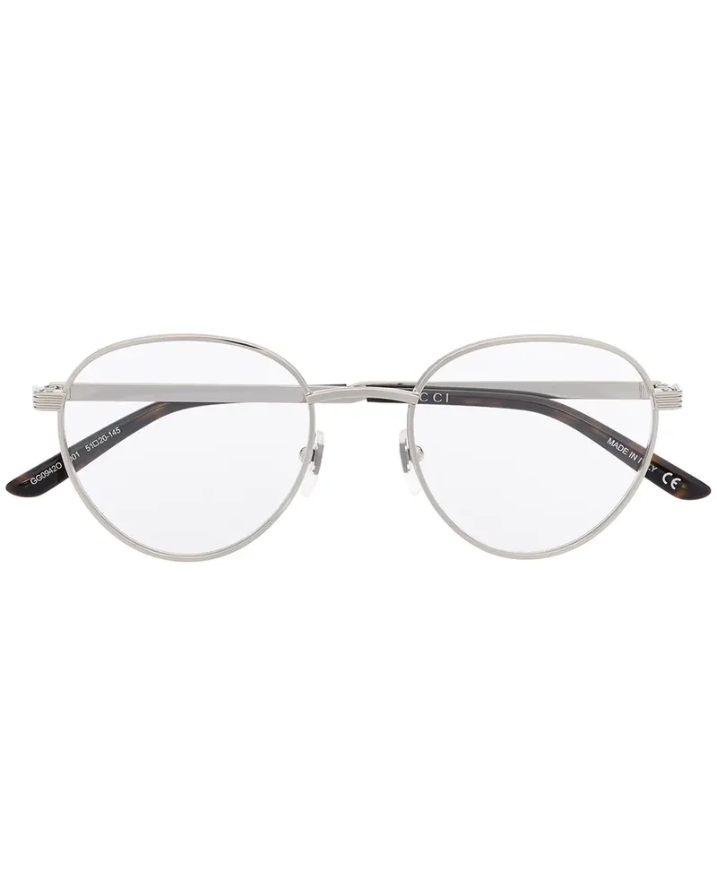 Gucci Brille mit rundem Gestell - Silber Silber