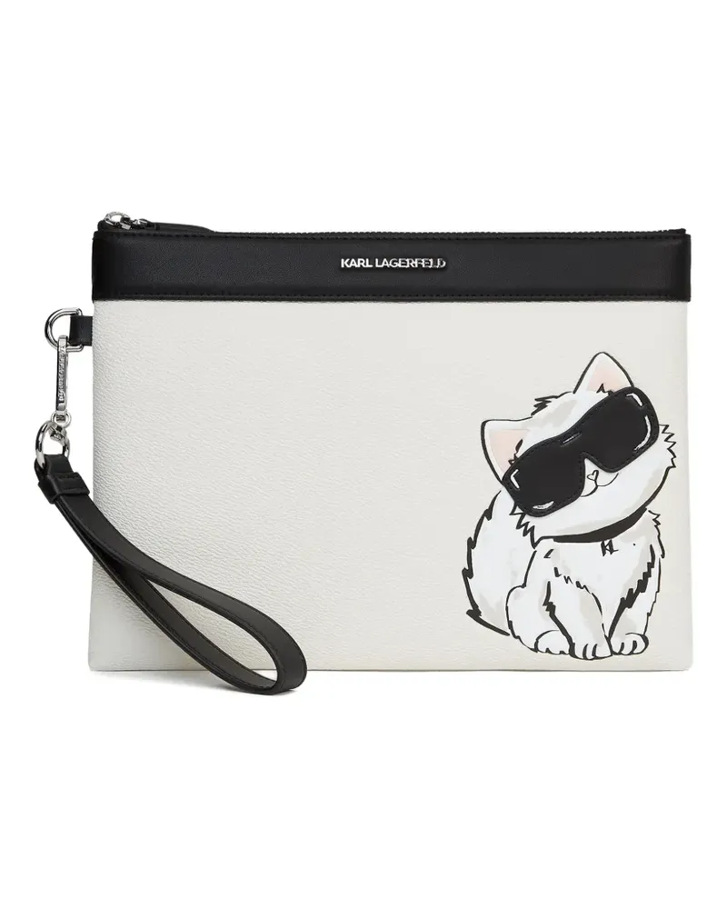 Karl Lagerfeld cat-motil clutch - Weiß Weiß