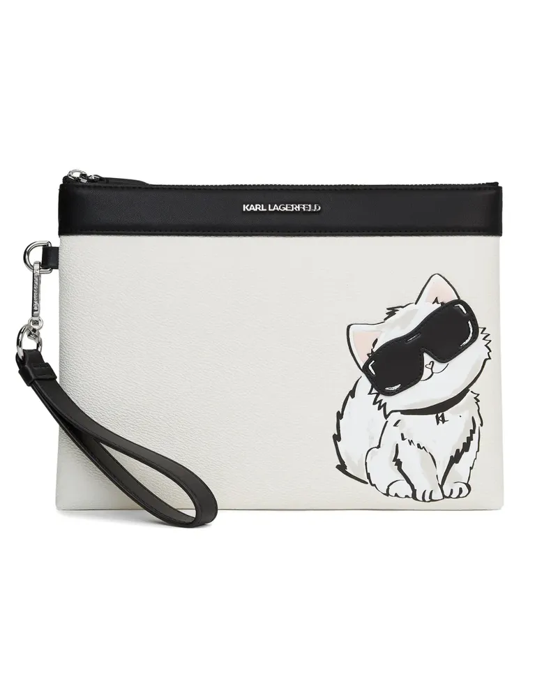 Karl Lagerfeld cat-motil clutch - Weiß Weiß