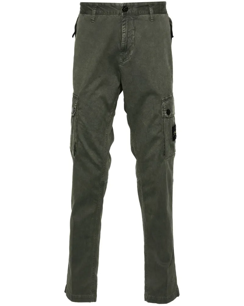 Stone Island Cargohose mit Kompass-Patch - Grün Grün