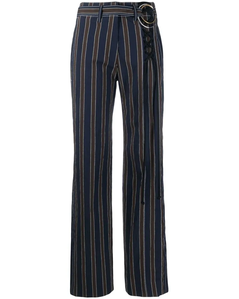 Tory Burch Gestreifte Taillenhose - Blau Blau