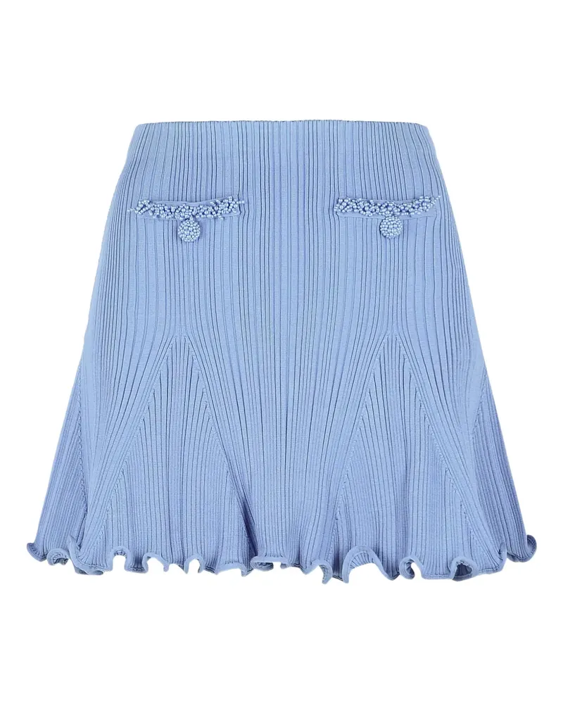 Self-Portrait flared-hem mini skirt - Blau Blau