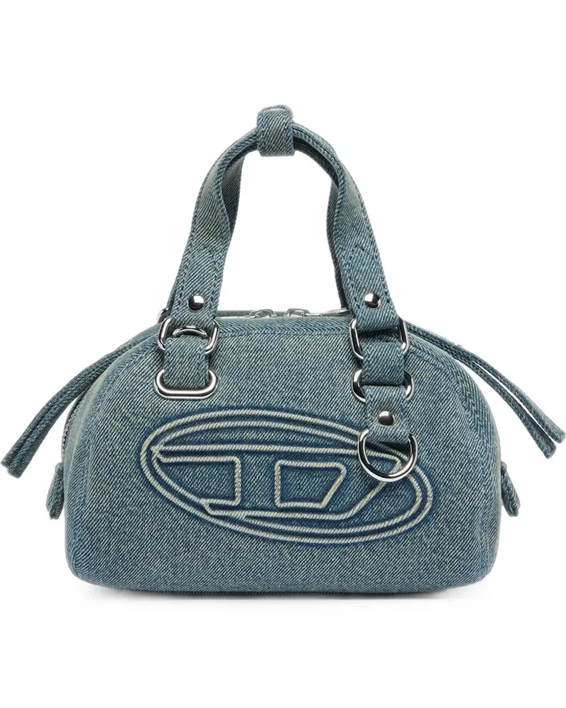 Diesel Kleine 1DR Bowlingtasche aus Denim mit Oval D-Logo - Blau Blau
