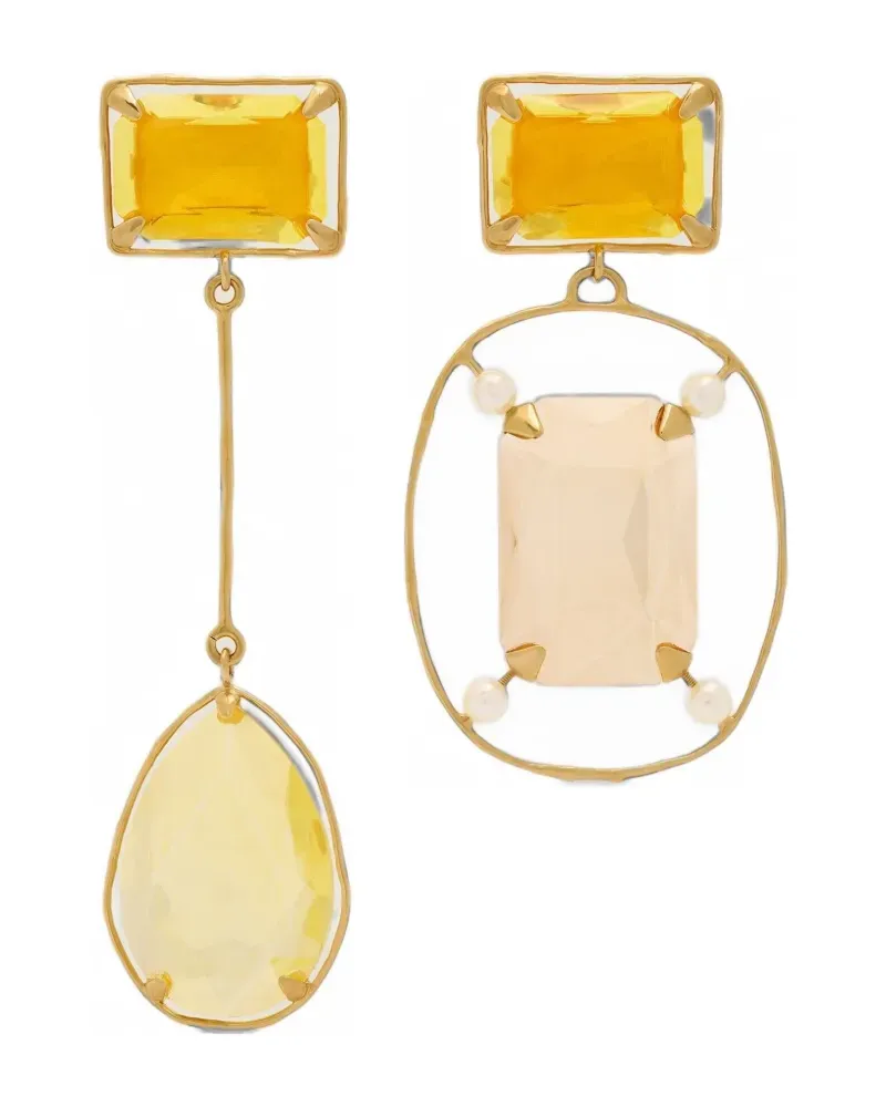Givenchy Asymmetrische Rainbow Hängeohrringe aus Metall und Kristallen - Gold Gold