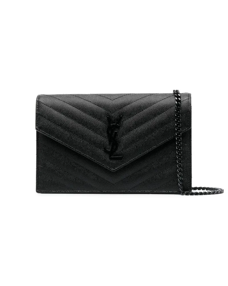 Saint Laurent Portemonnaie mit Kettenriemen - Schwarz Schwarz