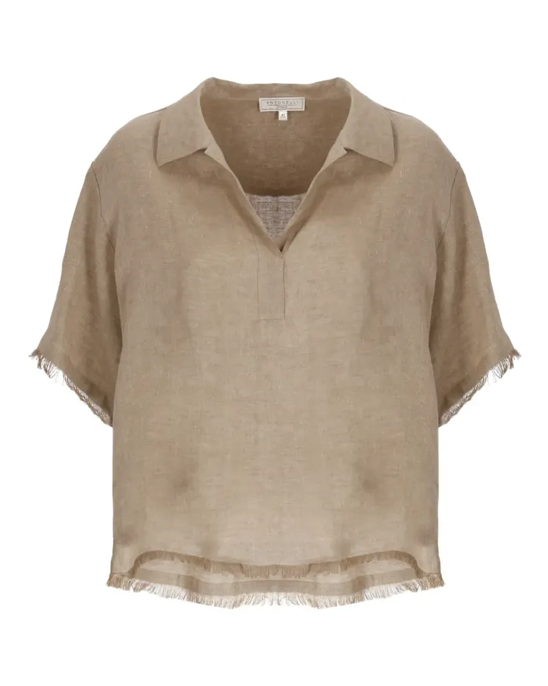 Antonelli Firenze frayed-edges blouse - Nude Nude