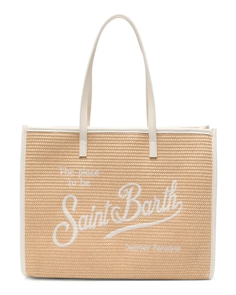 MC2 Saint Barth Vivian logo-embroidered tote bag - Nude Nude