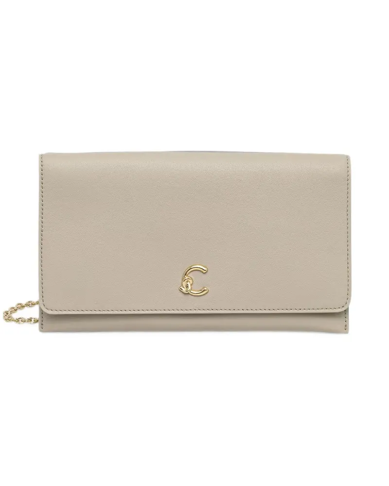 Coccinelle C-Me Clutch mit Logo-Schild - Nude Nude
