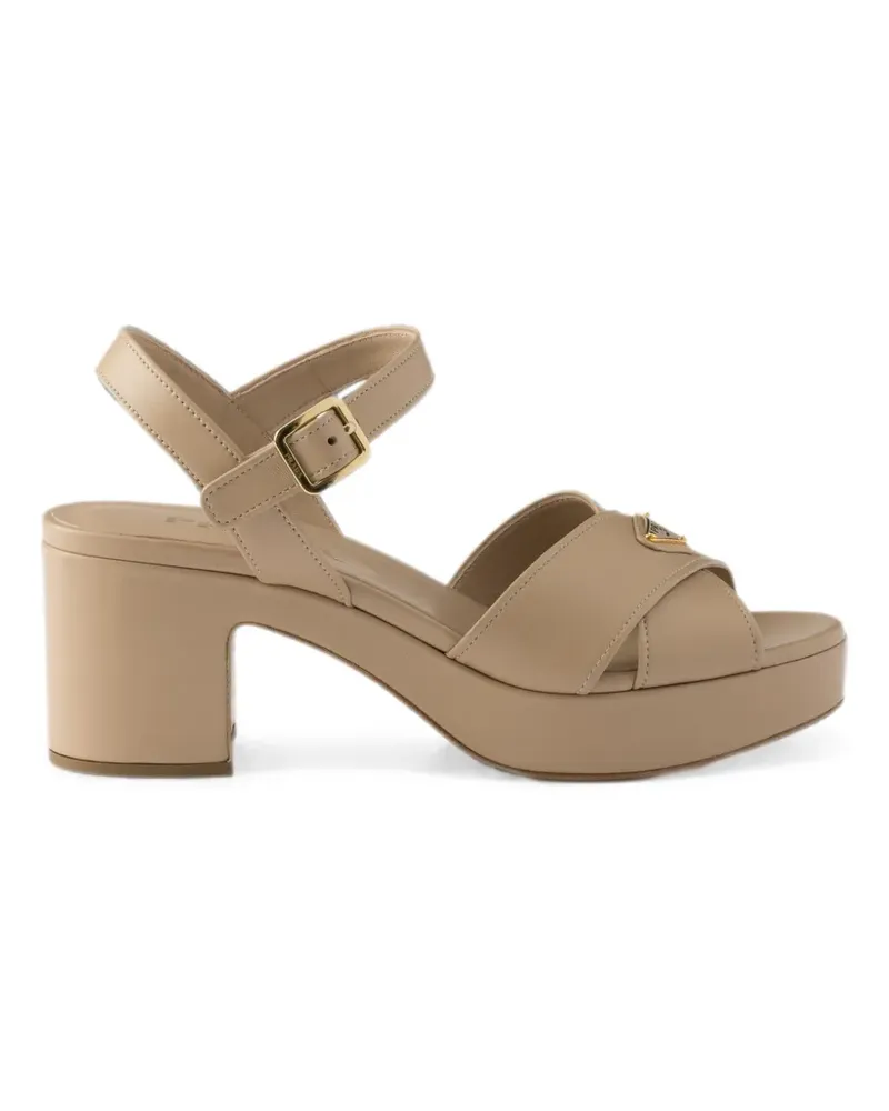 Prada nappa leather platform sandals - Nude Nude