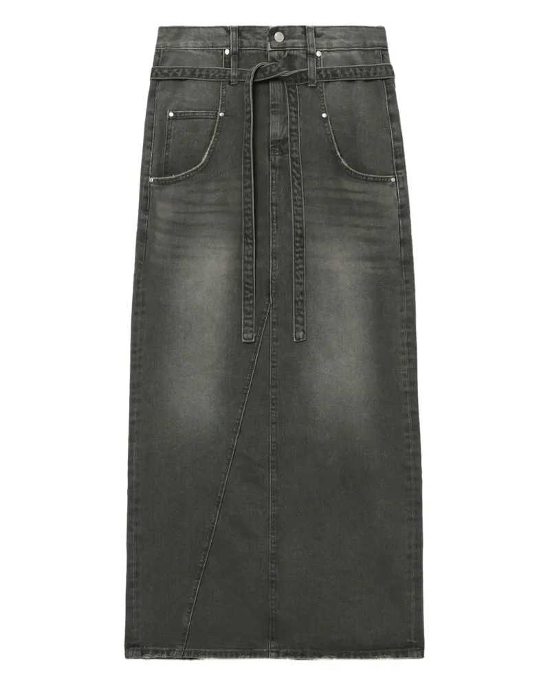 LOW CLASSIC Jeansrock mit Gürtel - Grau Grau