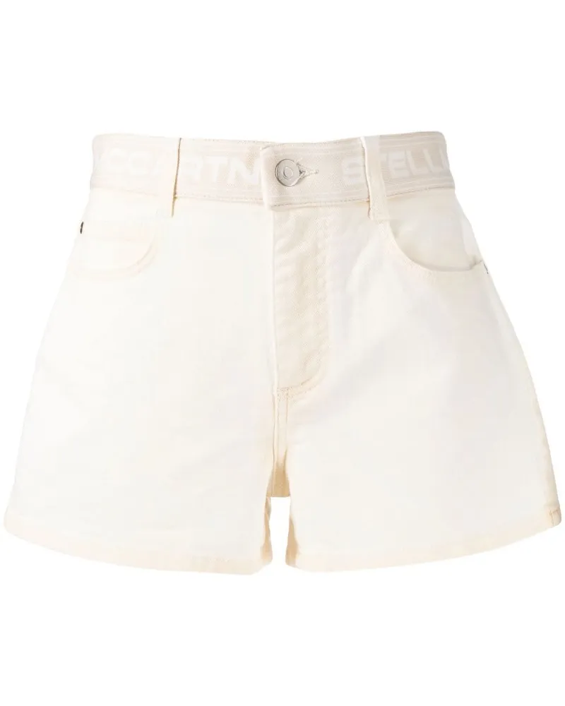 Stella McCartney Kurze Shorts mit Logo-Bund - Nude Nude