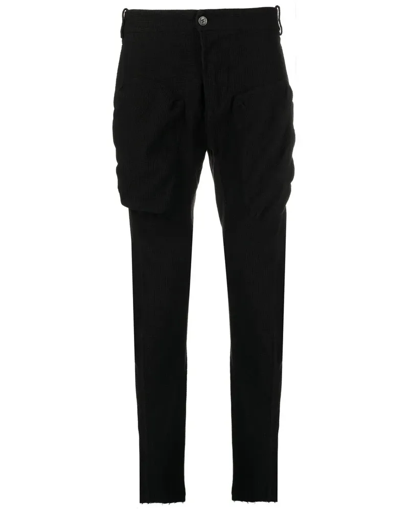 Masnada Slim-Fit-Hose mit Waffeloptik - Schwarz Schwarz
