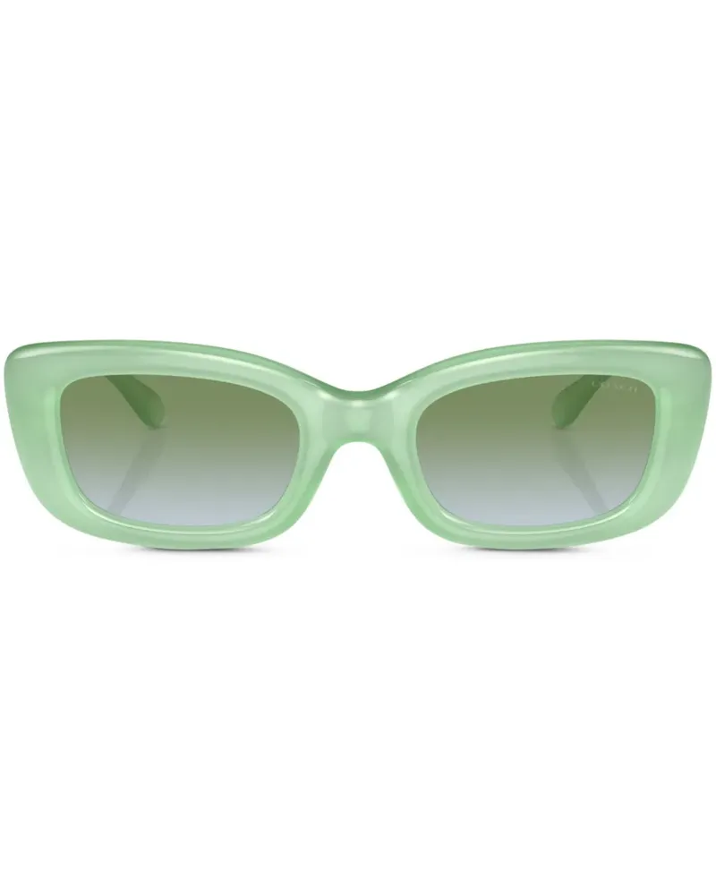 Coach Eckige Sonnenbrille mit Logo-Schild - Grün Grün