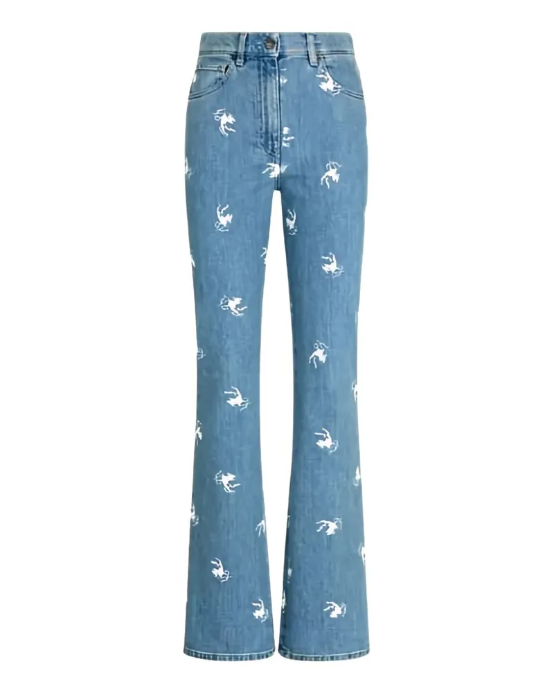 Fiorucci Angels-embroidered flared jeans - Blau Blau