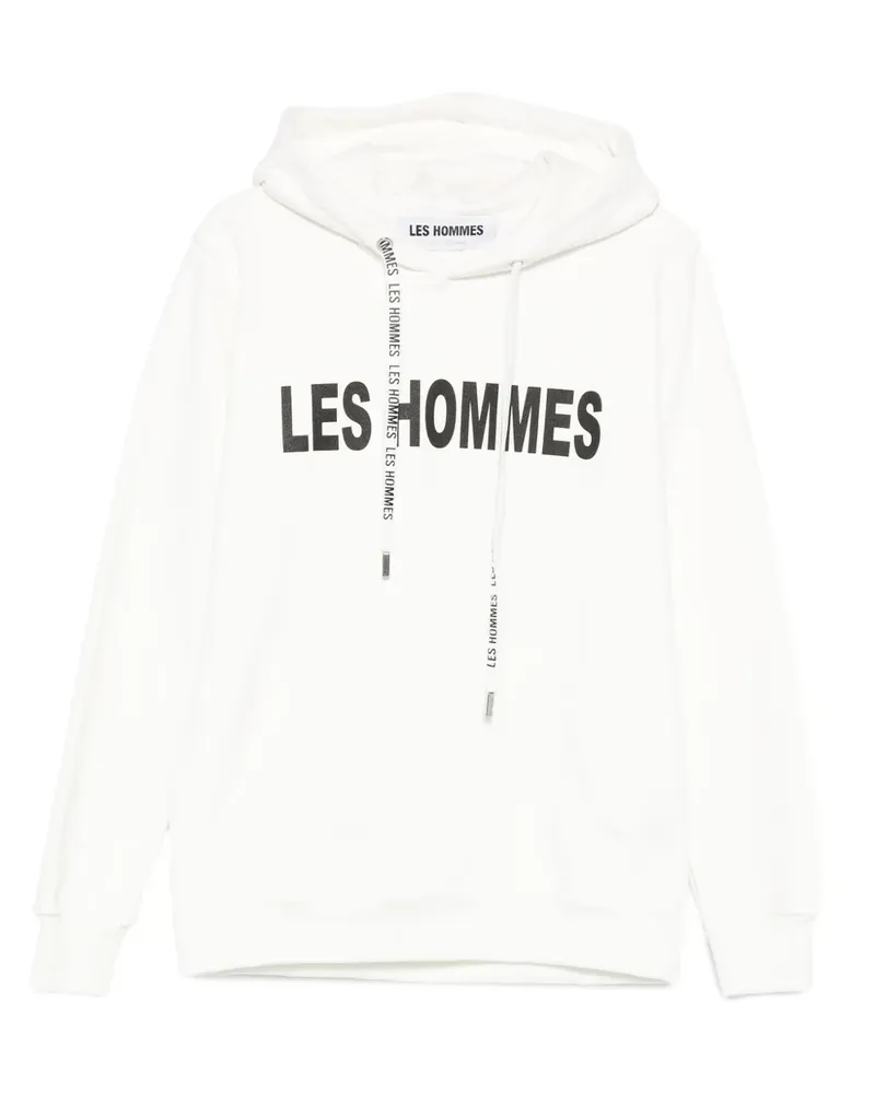 Les Hommes Hoodie mit Logo - Weiß Weiß