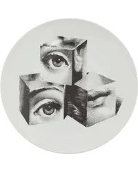 Fornasetti Teller mit Würfel-Print Weiß