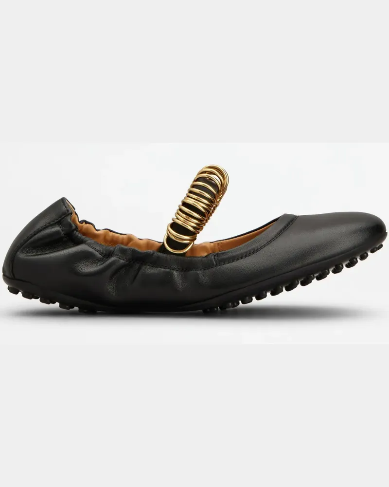 TOD'S Ballerinas mit Ringdetail - Schwarz Schwarz