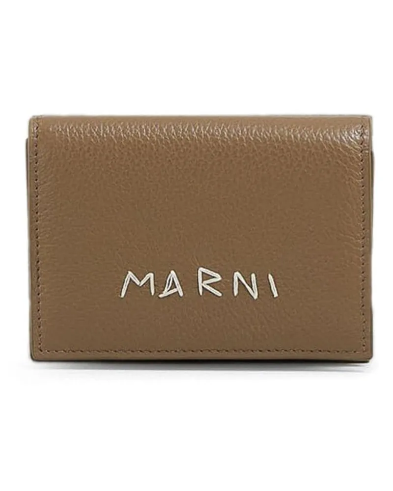 Marni Portemonnaie mit Logo-Stickerei - Braun Braun