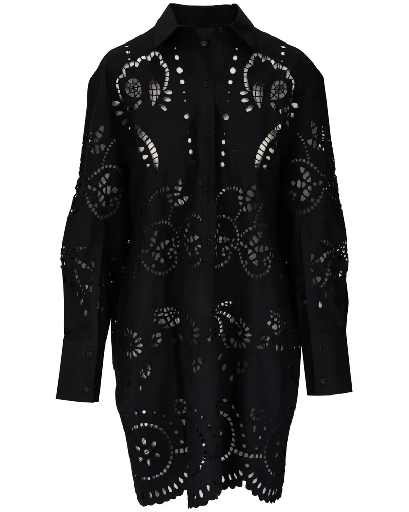 Nili Lotan Hemdkleid mit Stickerei - Schwarz Schwarz