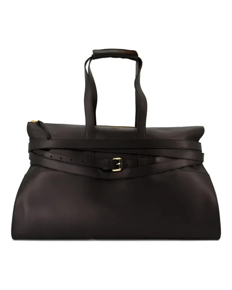 Moschino belted leather tote bag - Schwarz Schwarz