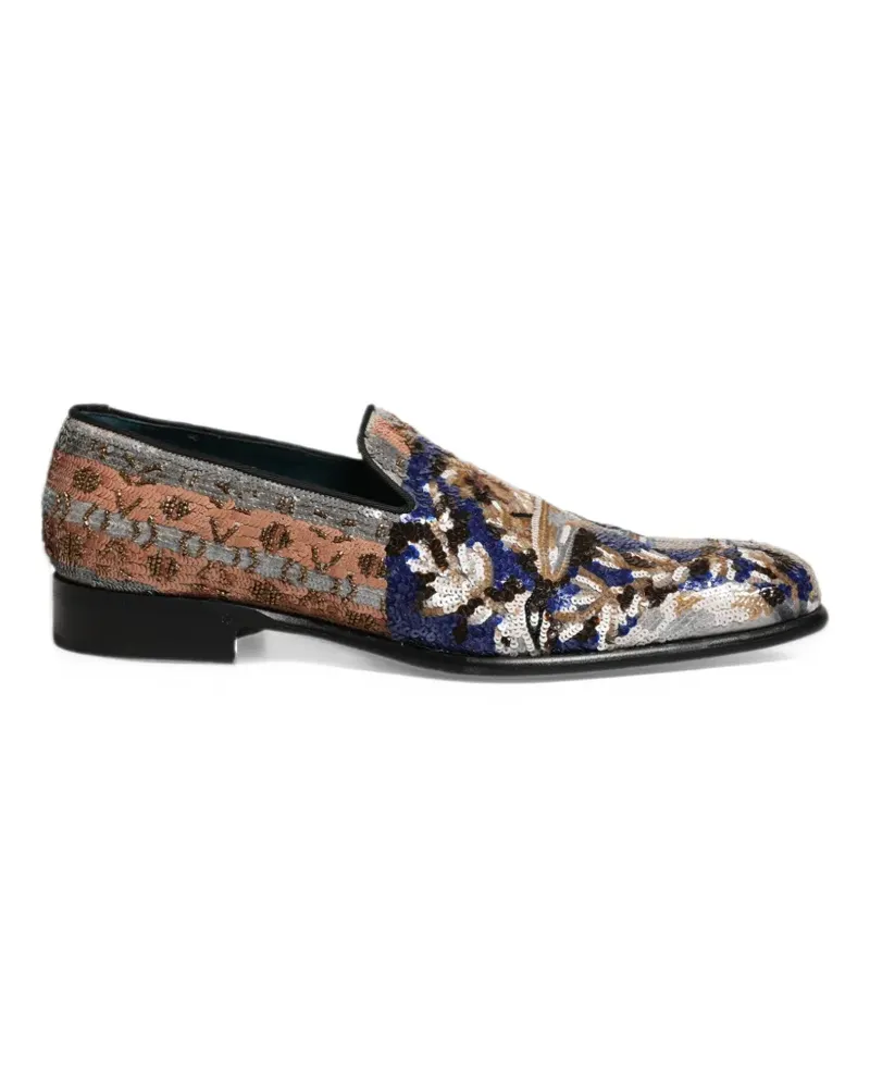 Dolce & Gabbana sequin-embellished embroidered loafers - Blau Blau