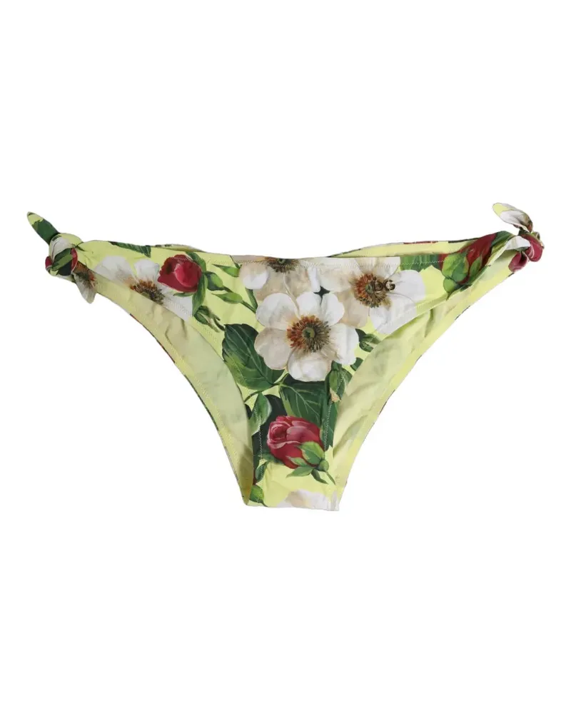 Dolce & Gabbana floral-print bikini bottoms - Gelb Gelb