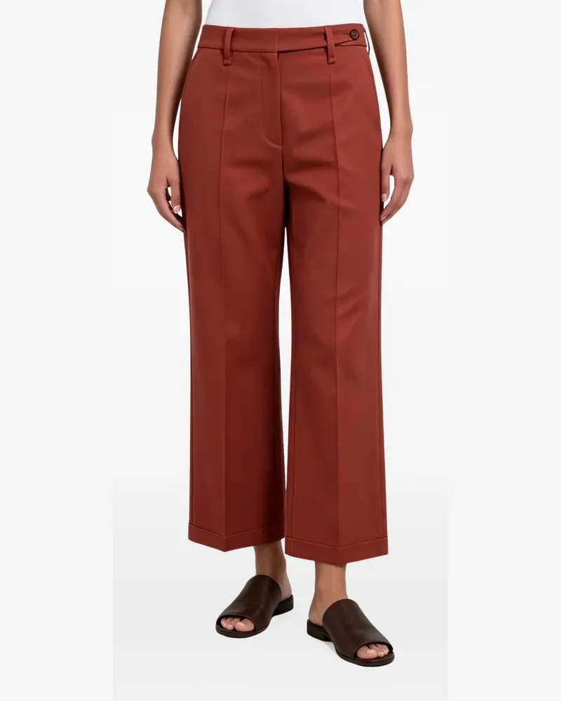 Brunello Cucinelli pressed-crease cropped trousers - Rot Rot