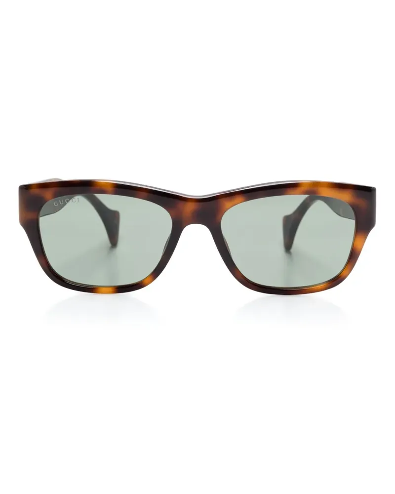 Gucci Sonnenbrille mit eckigem Gestell - Braun Braun
