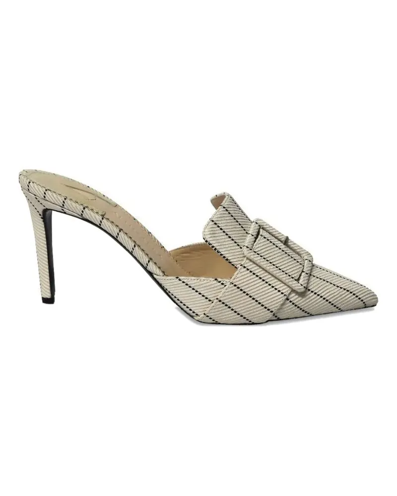 Aquazzura Izy striped mules - Nude Nude