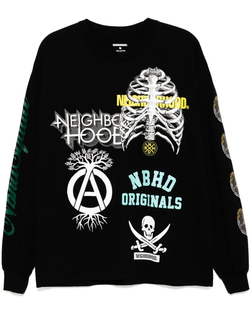 Neighborhood T-Shirt mit grafischem Print - Schwarz Schwarz