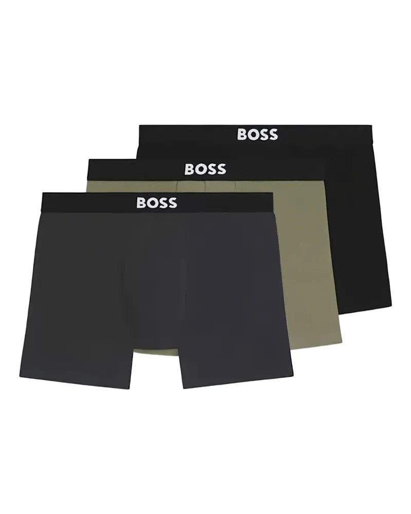 HUGO BOSS Boxershorts mit Logo (3er-Set) - Schwarz Schwarz