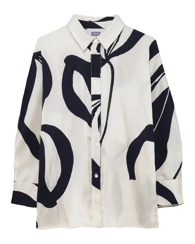 Alpha Studio graphic print shirt - Nude Nude