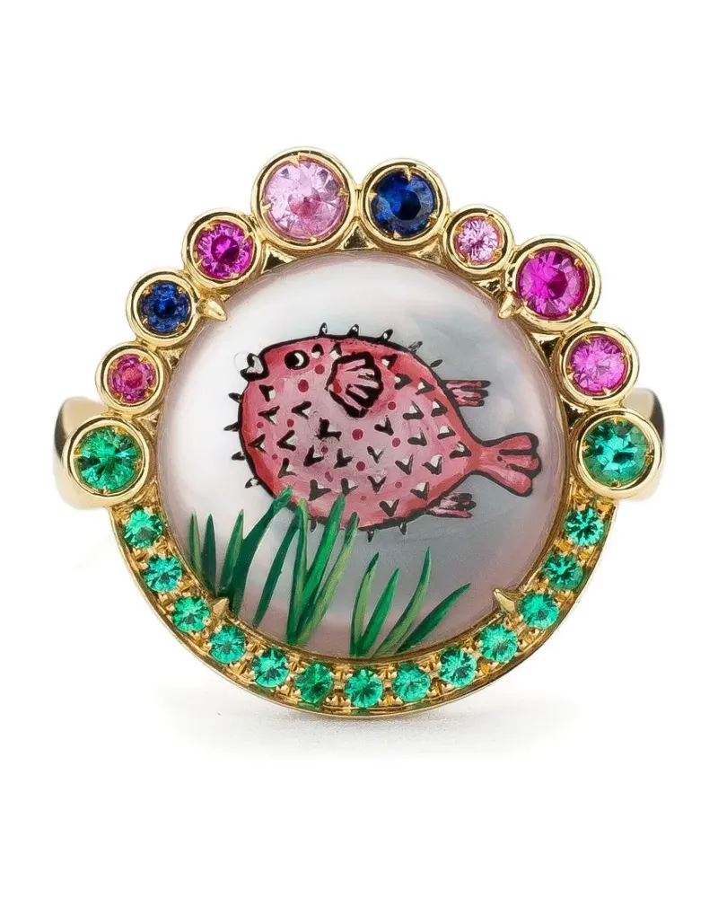 Francesca Villa 18K yellow gold Puffer Fish ring Gold