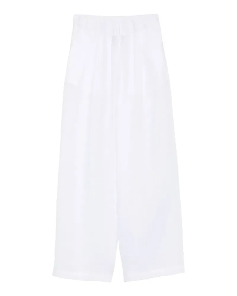 Semicouture elasticated wide-leg trousers - Weiß Weiß